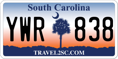 SC license plate YWR838