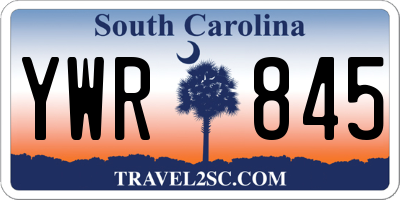 SC license plate YWR845