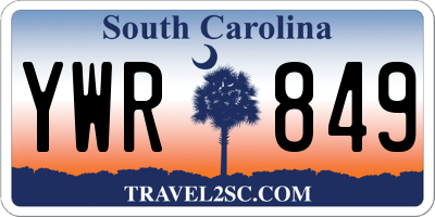SC license plate YWR849