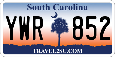 SC license plate YWR852