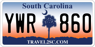 SC license plate YWR860