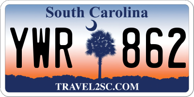 SC license plate YWR862