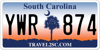 SC license plate YWR874