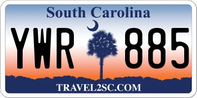 SC license plate YWR885