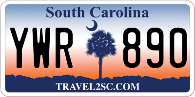 SC license plate YWR890