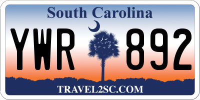 SC license plate YWR892