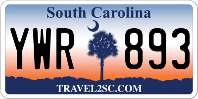 SC license plate YWR893