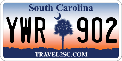 SC license plate YWR902