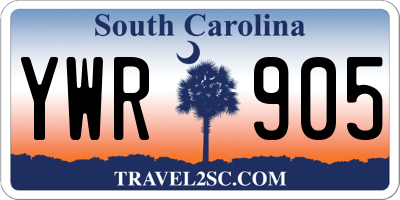 SC license plate YWR905