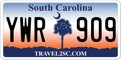SC license plate YWR909