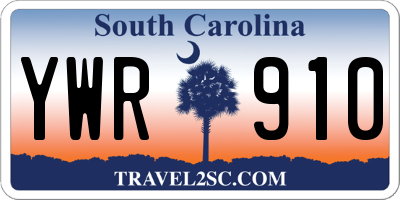 SC license plate YWR910