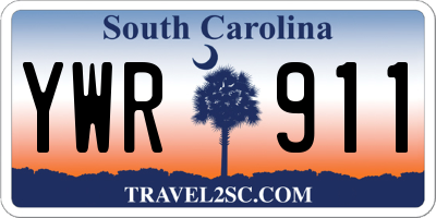 SC license plate YWR911