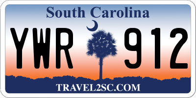 SC license plate YWR912