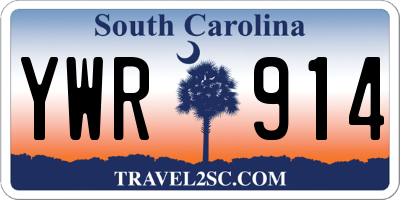 SC license plate YWR914