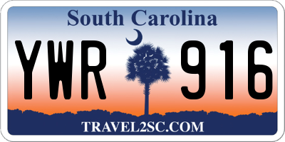 SC license plate YWR916