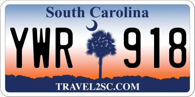 SC license plate YWR918