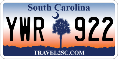 SC license plate YWR922
