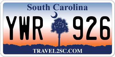 SC license plate YWR926