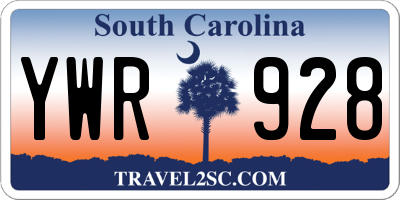 SC license plate YWR928