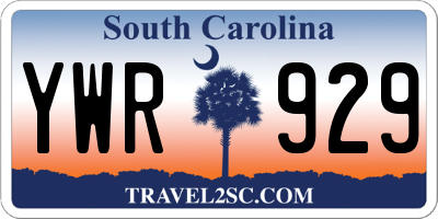 SC license plate YWR929