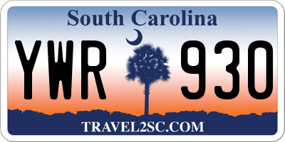 SC license plate YWR930