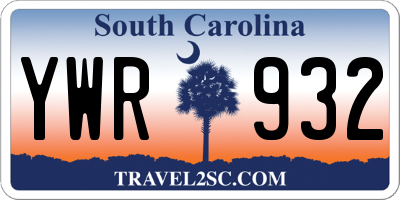 SC license plate YWR932