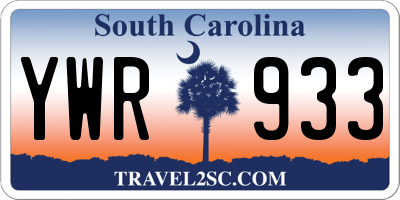 SC license plate YWR933