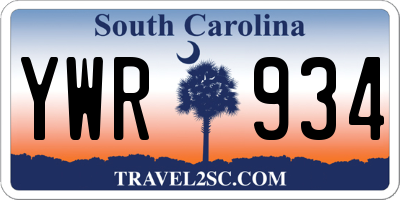 SC license plate YWR934