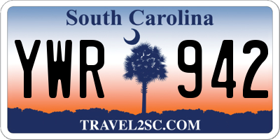 SC license plate YWR942