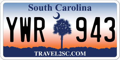 SC license plate YWR943