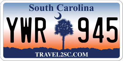 SC license plate YWR945