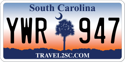 SC license plate YWR947