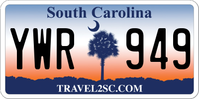 SC license plate YWR949