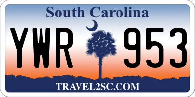 SC license plate YWR953