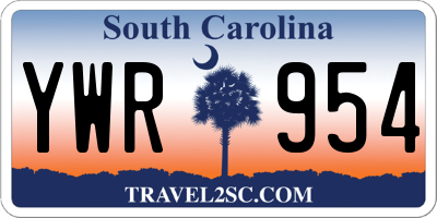 SC license plate YWR954
