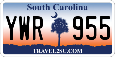 SC license plate YWR955