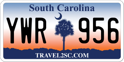 SC license plate YWR956