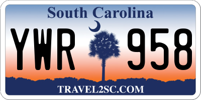 SC license plate YWR958