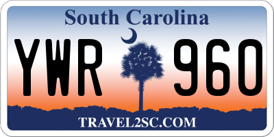 SC license plate YWR960