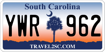 SC license plate YWR962