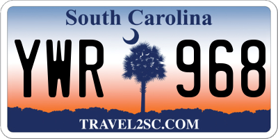 SC license plate YWR968