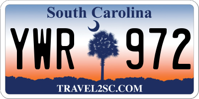 SC license plate YWR972