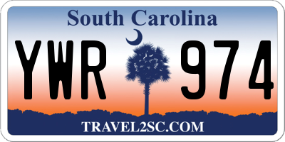 SC license plate YWR974