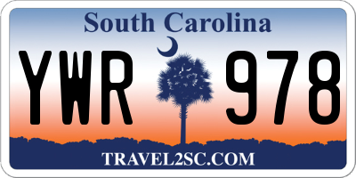 SC license plate YWR978