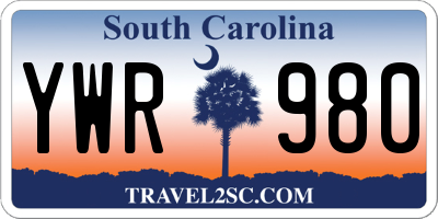 SC license plate YWR980