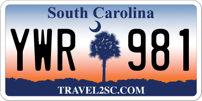 SC license plate YWR981