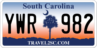 SC license plate YWR982