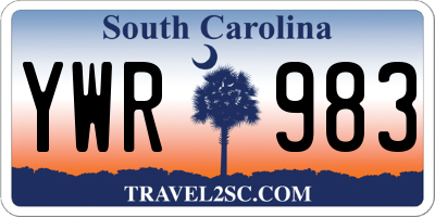 SC license plate YWR983