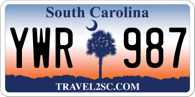 SC license plate YWR987