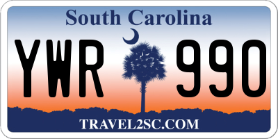 SC license plate YWR990